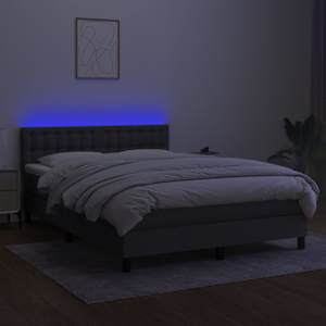 Box spring postel s matrací a LED tmavě šedá 140x190 cm textil - obrázek 4