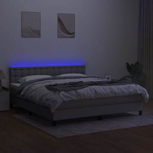 Box spring postel s matrací a LED světle šedá 180x200 cm textil - obrázek 4