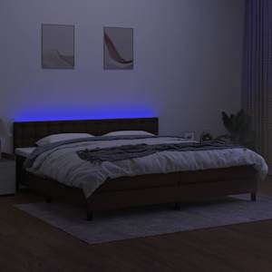 Box spring postel s matrací a LED tmavě hnědá 200x200 cm textil - obrázek 4