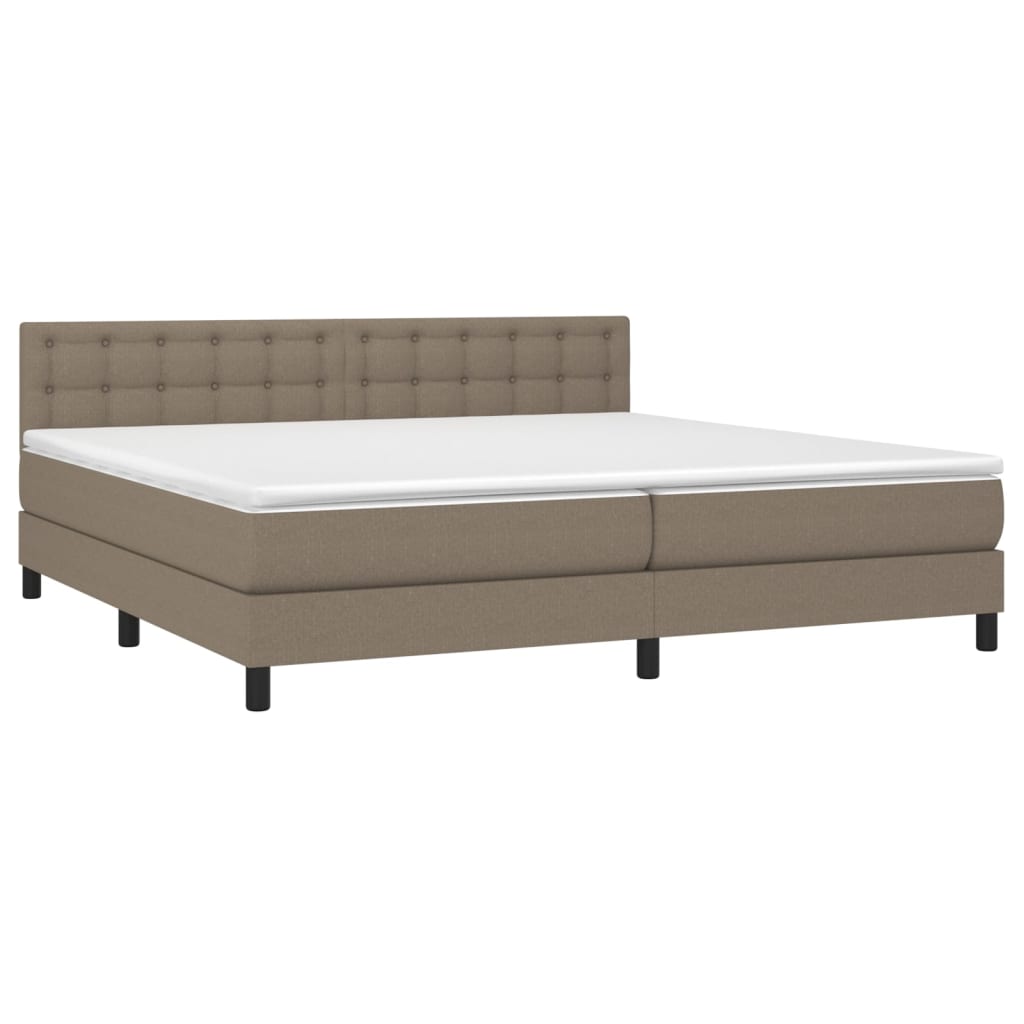 Thumbnail - vidaXL Boxspringbett mit Matratze & LED Taupe 200x200 cm Stoff