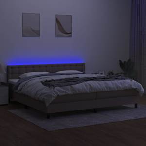 Box spring postel s matrací a LED taupe 200x200 cm textil - obrázek 4