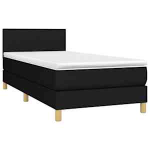 Box spring postel s matrací a LED černá 80 x 200 cm textil - obrázek 3