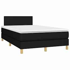 Box spring postel s matrací a LED černá 120 x 200 cm textil - obrázek 3