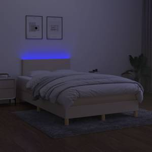 Box spring postel s matrací a LED krémová 120 x 200 cm textil - obrázek 4