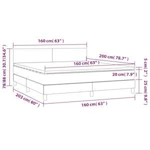 Box spring postel s matrací a LED černá 160x200 cm textil - obrázek 8