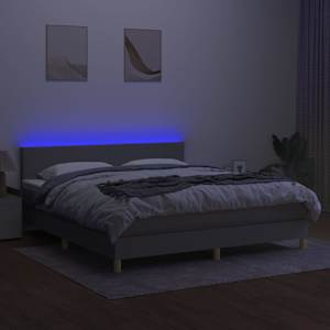 Box spring postel s matrací a LED světle šedá 180x200 cm textil - obrázek 4