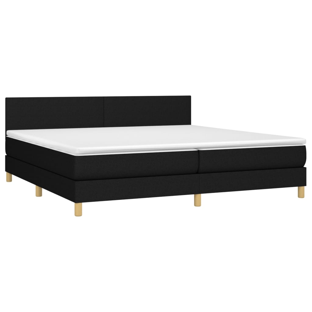 vidaXL Boxspring met matras en LED stof zwart 200x200 cm afbeelding
