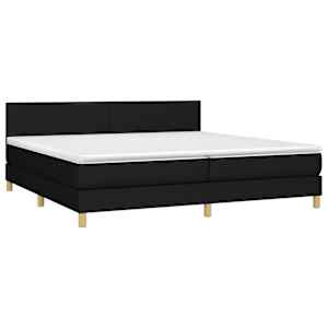 Box spring postel s matrací a LED černá 200x200 cm textil - obrázek 3