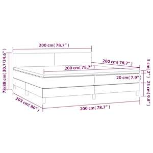 Box spring postel s matrací a LED černá 200x200 cm textil - obrázek 8