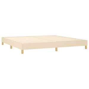 Box spring postel s matrací a LED krémová 200x200 cm textil - obrázek 5