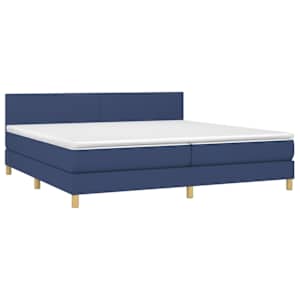 Box spring postel s matrací a LED modrá 200x200 cm textil - obrázek 3