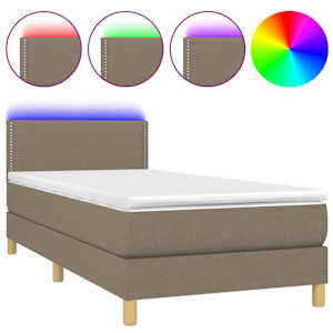 Box spring postel s matrací a LED taupe 90x190 cm textil - obrázek 2