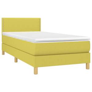 Box spring postel s matrací a LED zelená 90x200 cm textil - obrázek 4