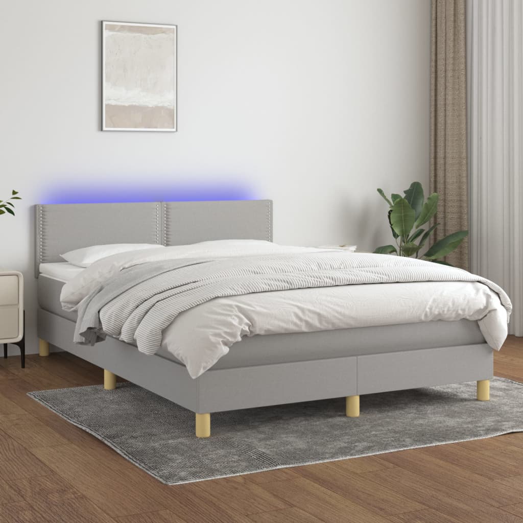  ΚΡΕΒΑΤΙ BOXSPRING ΜΕ ΣΤΡΩΜΑ & LED ΑΝ.ΓΚΡΙ 140X190ΕΚ. ΥΦΑΣΜΑΤΙΝΟ V-3133629