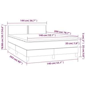 Box spring postel s matrací a LED modrá 140x200 cm textil - obrázek 16