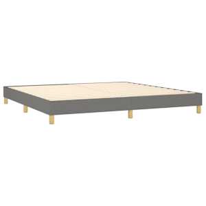 Box spring postel s matrací a LED tmavě šedá 200x200 cm textil - obrázek 5