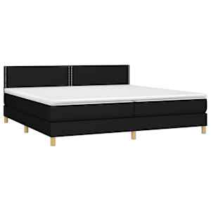 Box spring postel s matrací a LED černá 200x200 cm textil - obrázek 4