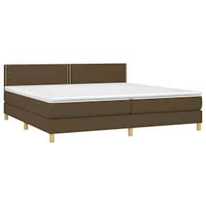 Box spring postel s matrací a LED tmavě hnědá 200x200 cm textil - obrázek 4