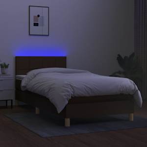 Box spring postel s matrací a LED tmavě hnědá 90x200 cm textil - obrázek 4