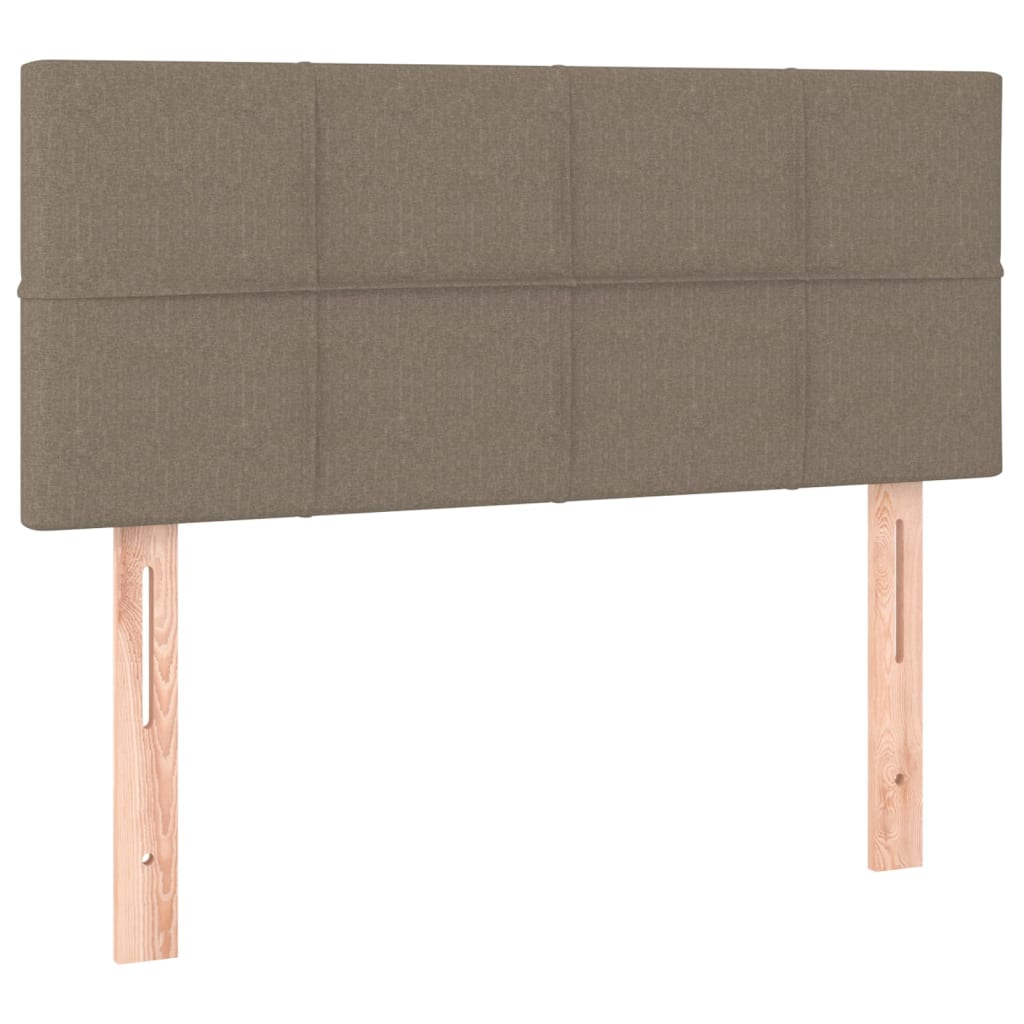 Box spring postelja z vzmetnico LED taupe 100x200 cm blago