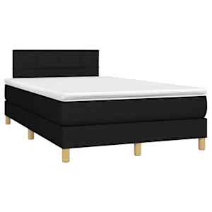 Box spring postel s matrací a LED černá 120 x 200 cm textil - obrázek 3