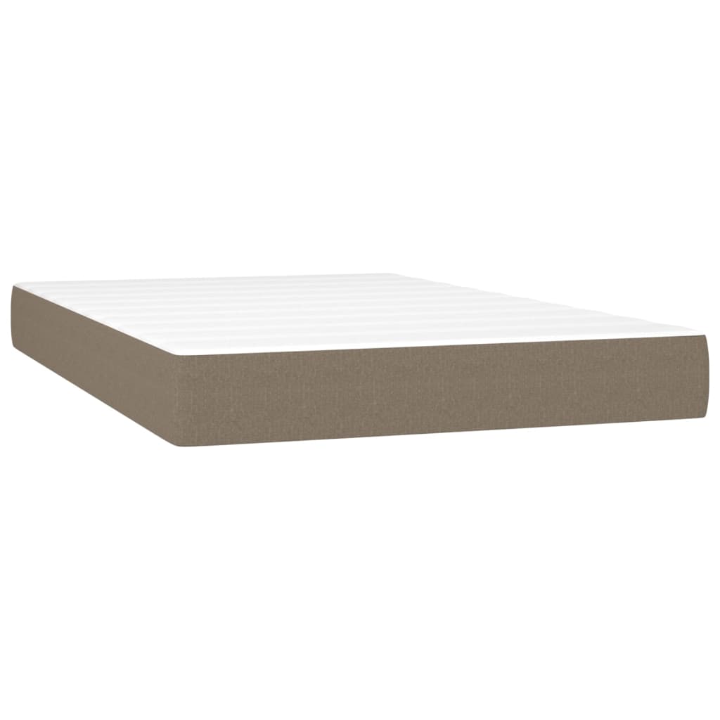 Box spring postelja z vzmetnico LED taupe 120x200 cm blago