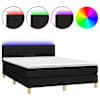 vidaXL kontinentaalvoodi madrats ja LED, must, 140x190 cm, kangas