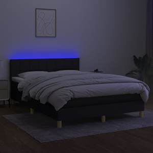 Box spring postel s matrací a LED černá 140x190 cm textil - obrázek 4