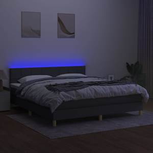 Box spring postel s matrací a LED tmavě šedá 180x200 cm textil - obrázek 4
