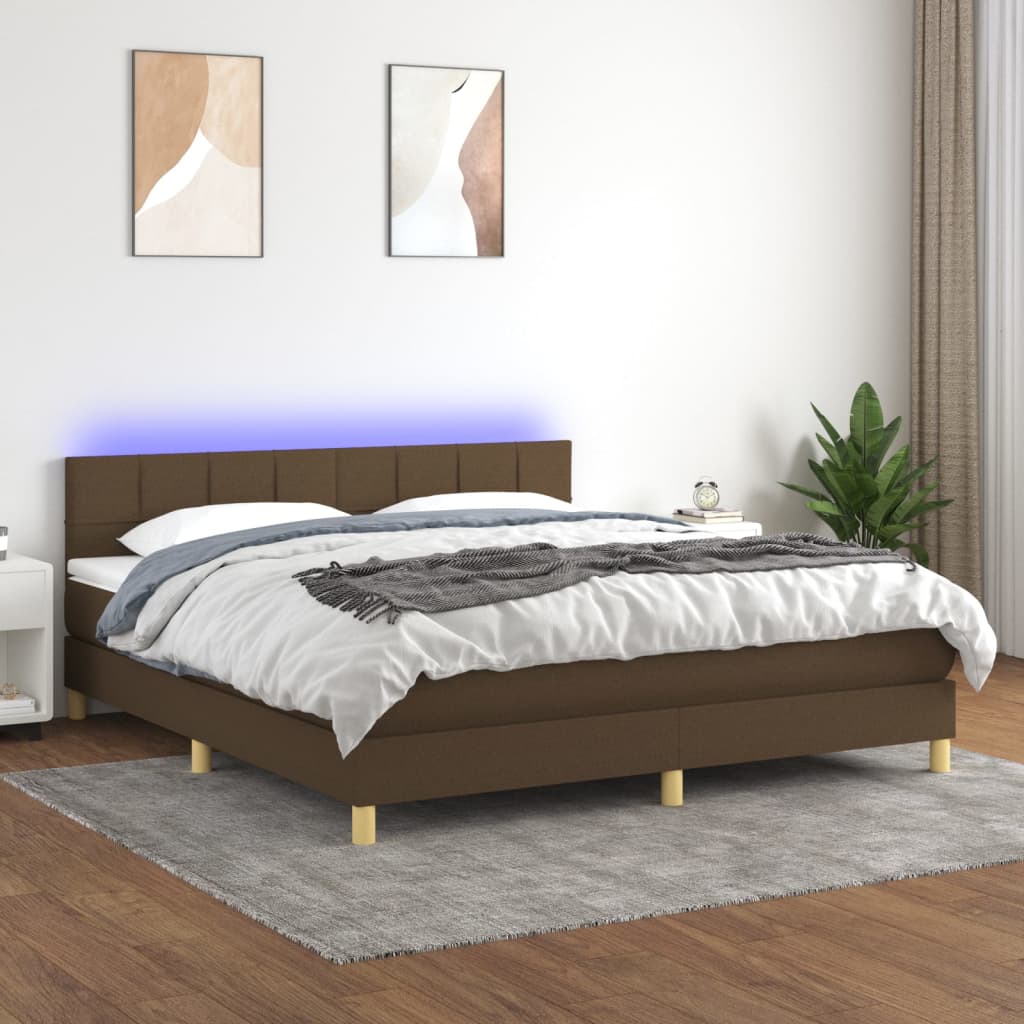  ΚΡΕΒΑΤΙ BOXSPRING ΜΕ ΣΤΡΩΜΑ & LED ΣΚ.ΚΑΦΕ 180X200ΕΚ. ΥΦΑΣΜΑΤΙΝΟ V-3133736