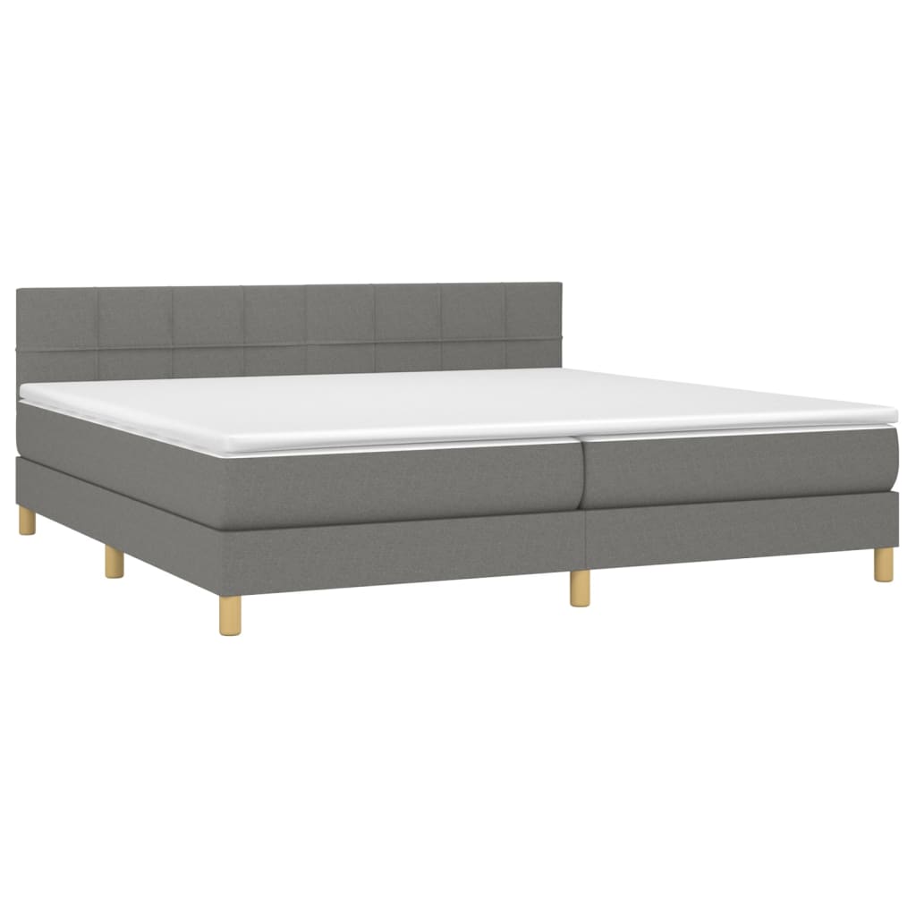 Thumbnail - vidaXL Boxspringbett mit Matratze & LED Dunkelgrau 200x200 cm Stoff