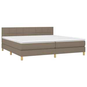 Box spring postel s matrací a LED taupe 200x200 cm textil - obrázek 3