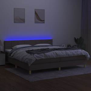 Box spring postel s matrací a LED taupe 200x200 cm textil - obrázek 4