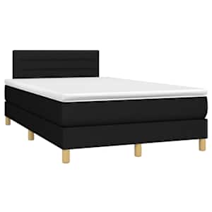 Box spring postel s matrací a LED černá 120 x 200 cm textil - obrázek 3