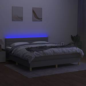Box spring postel s matrací a LED světle šedá 160x200 cm textil - obrázek 4