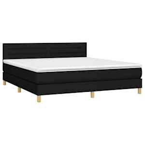 Box spring postel s matrací a LED černá 160x200 cm textil - obrázek 3