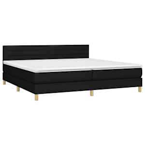 Box spring postel s matrací a LED černá 200x200 cm textil - obrázek 4