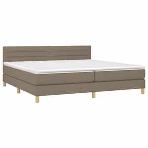 Box spring postel s matrací a LED taupe 200x200 cm textil - obrázek 4