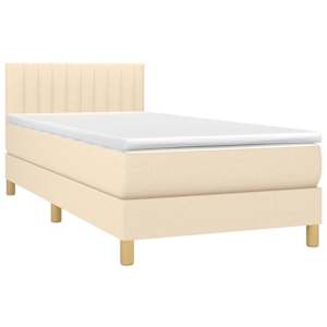 Box spring postel s matrací a LED krémová 80 x 200 cm textil - obrázek 4