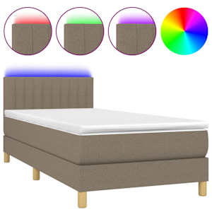 Box spring postel s matrací a LED taupe 90x190 cm textil - obrázek 2