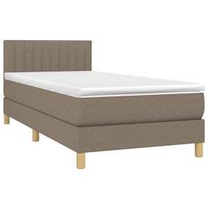 Box spring postel s matrací a LED taupe 90x190 cm textil - obrázek 4