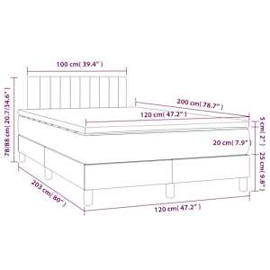Box spring postel s matrací a LED černá 120 x 200 cm textil - obrázek 8