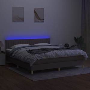 Box spring postel s matrací a LED taupe 160x200 cm textil - obrázek 3