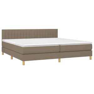 Box spring postel s matrací a LED taupe 200x200 cm textil - obrázek 4