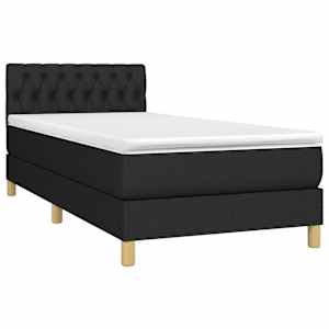 Box spring postel s matrací a LED černá 80 x 200 cm textil - obrázek 3