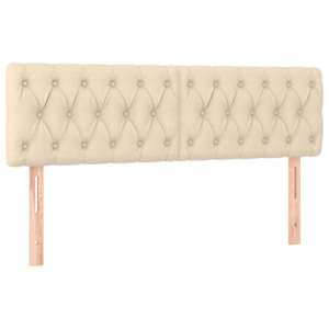 Box spring postel s matrací a LED krémová 140x190 cm textil - obrázek 7