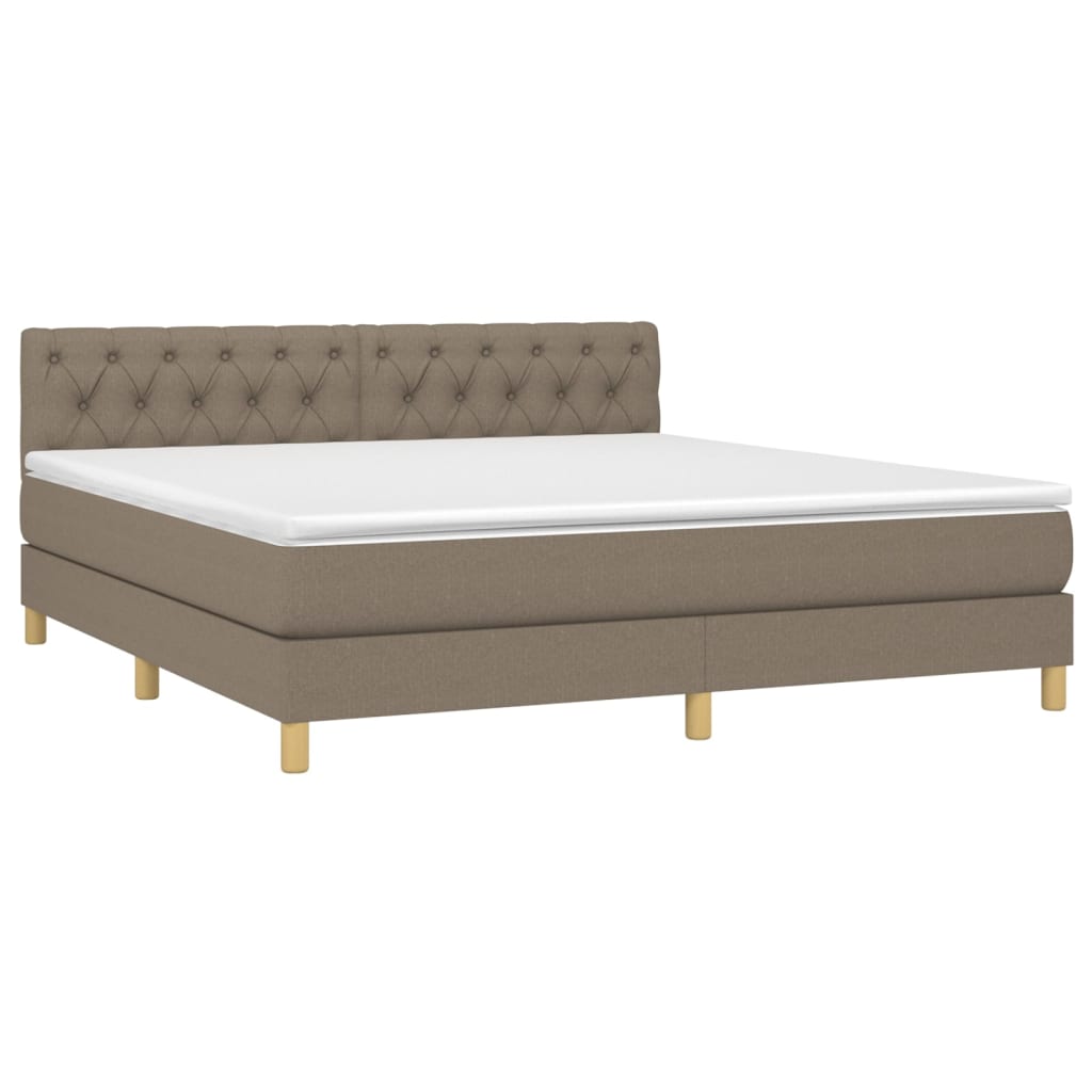 Thumbnail - vidaXL Boxspringbett mit Matratze & LED Taupe 160x200 cm Stoff