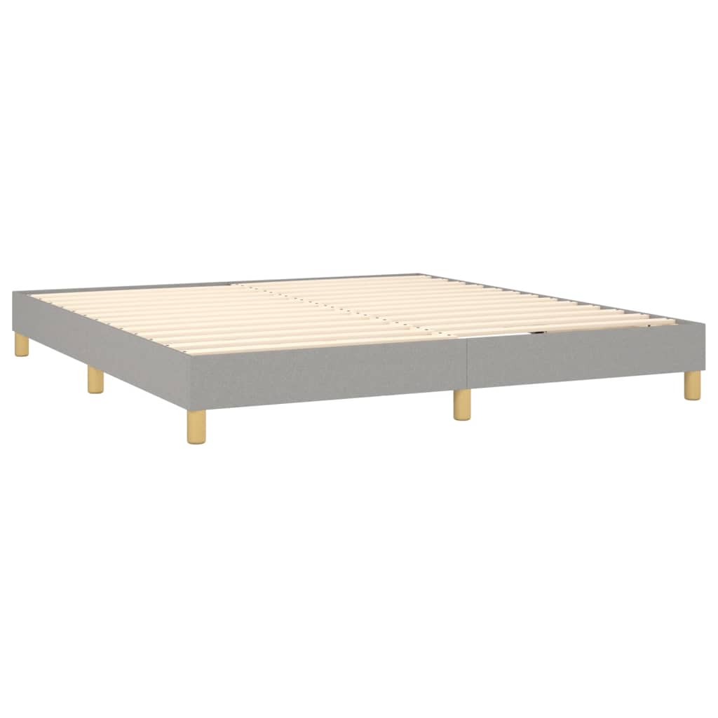 Box spring postel s matrací a LED světle šedá 180x200 cm textil