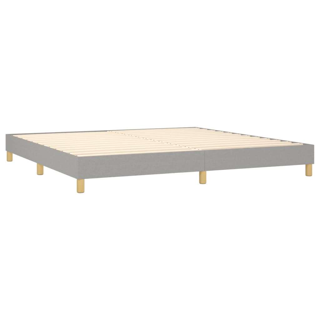 Box spring postel s matrací a LED světle šedá 200x200 cm textil