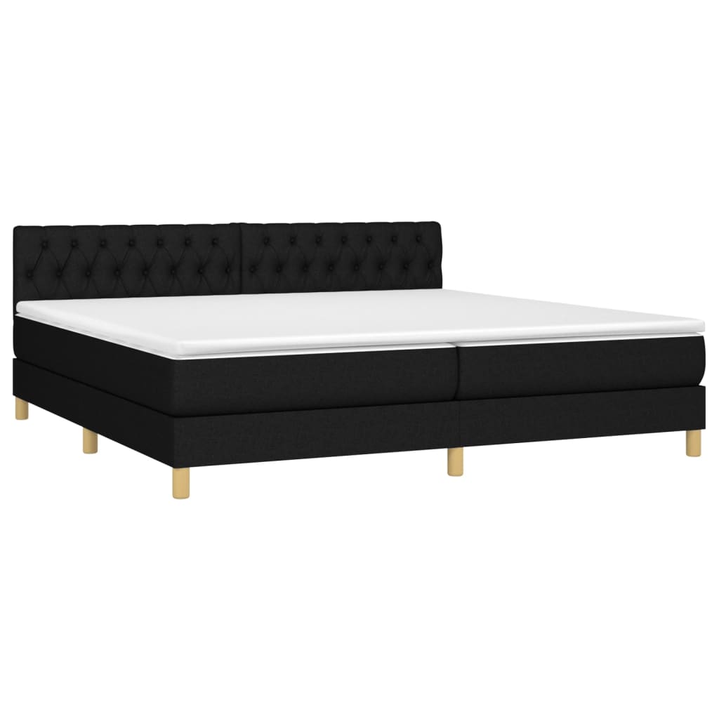 Thumbnail - vidaXL Boxspringbett mit Matratze & LED Schwarz 200x200 cm Stoff